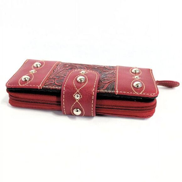South Western Style All in One Wallet in Red - Picture 3 of 7